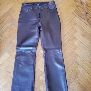 Brown leather banana republic pants